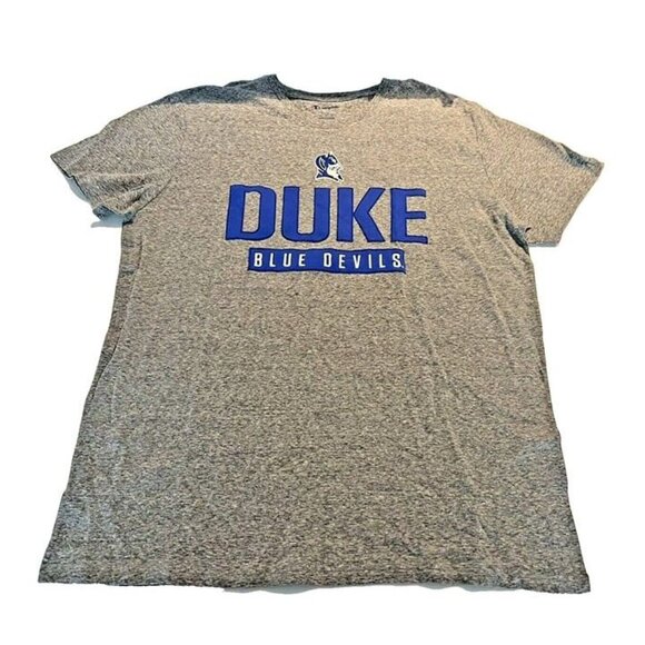 XL Duke‎ University Blue Devils College Basketball Blue Embroidered Grey T Shirt - Picture 1 of 6